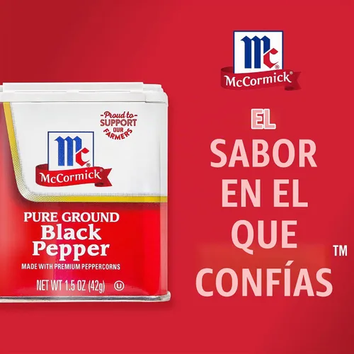 Vista 20 de McCormick Pimienta negra, molida pura, sin OMG, cosechada a mano, disfruta de un sabor distintivo a pimienta mientras cocinas y mesa, 1.5 onzas