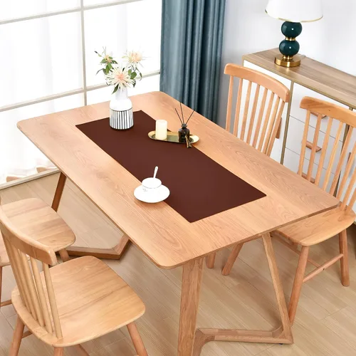 Vista 30 de Camino de Mesa Beige Estilo Granja Caminos de Mesa Pequeños Cortos de 36 Pulgadas Camino de Mesa de Centro para Cómoda Sala de Estar Dormitorio