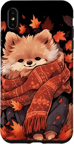 Vista 11 de Pomeranian Pom Autumn Fall Leaves Dog Thanksgiving Case for iPhone 17