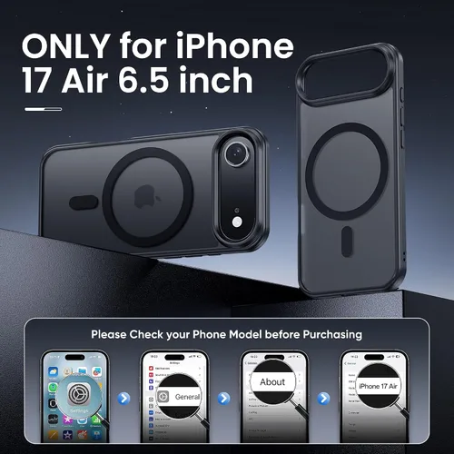 Vista 2 de Tigowos Funda Magnética para iPhone Air Compatible con MagSafe Resistente a Caídas de 16 Pies Cubierta Trasera con Sensación de Piel Mate a Prueba