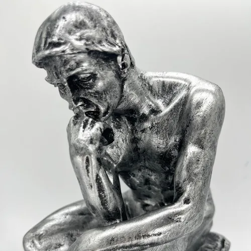 Vista 5 de Decoración de estatua de pensador para oficina, escritorio, escultura, acento grande, colección de arte famoso de Rodin, figura de resina, regalos