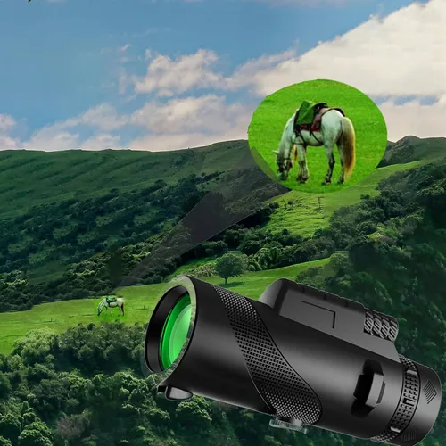 Vista 3 de 12x50 monocular Telescope, HD monocular Adult with Smartphone Adapter and Tripod, Compact monocular for Birds Compact monoculars for Bird Watching
