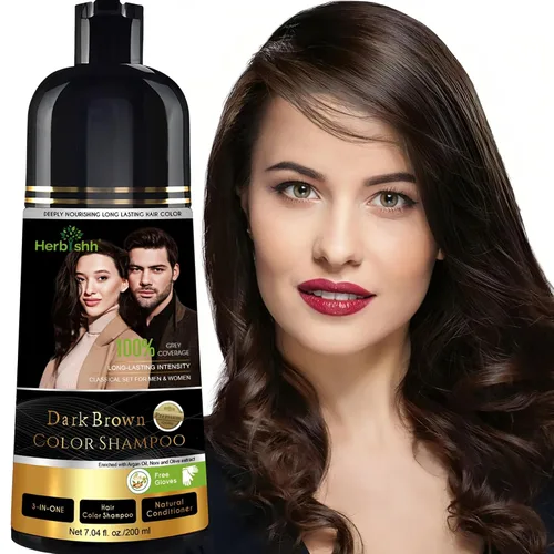 Vista 18 de Herbishh Champú Color Cabello Negro 6.8 fl oz+ Aceite Cabello 1 fl oz+ Aceite de argán y negro
