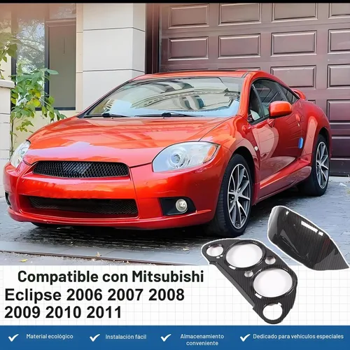 Vista 7 de Marco de panel de medidor de consola central compatible con Mitsubishi Eclipse 2006-2011, panel de instrumentos de tablero de automóvil
