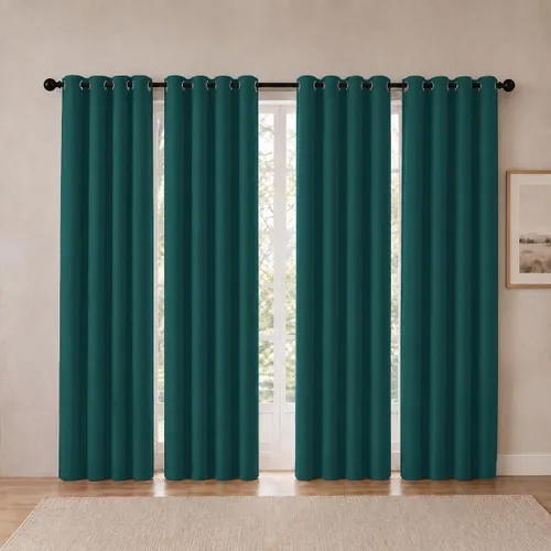 Vista 42 de Cortinas de oscurecimiento de habitación de 45 pulgadas de largo para dormitorio y sala de estar, cortinas térmicas aislantes con ojales