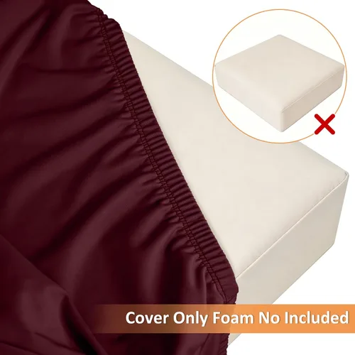 Vista 8 de NettyPro Juego de 4 fundas elásticas para cojines de asiento de sillas de patio, fundas elásticas de repuesto para la mayoría de sofás, protectores