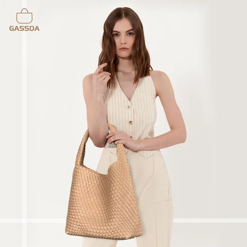 Vista 2 de Bolso tejido monederos y bolsos, bolso tejido de cuero vegano para mujer, bolso de mano tejido bolso de hombro bolso con asa superior con monederos..