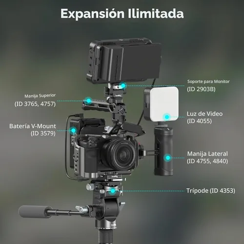 Vista 8 de Kit de Jaula de Cámara de Liberación Rápida SmallRig HawkLock para Sony A7C II/ A7CR con Empuñadura de Silicona Integrada, Jaula Completa de Acceso