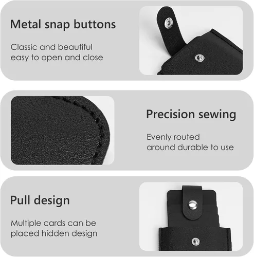 Vista 3 de Adorila Paquete de 2 carteras minimalistas delgadas, soporte de cuero extraíble para tarjetas de crédito, cartera pequeña oculta para hombres