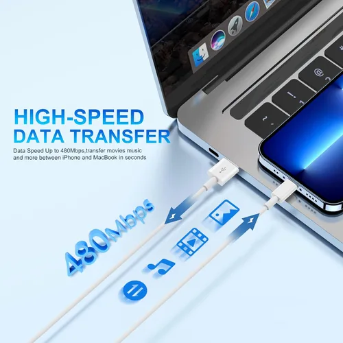 Vista 5 de Cable Lightning para iPhone de 6 pies, [certificado MFi de Apple], cable de carga rápida para iPhone 14 13 12 11 Pro Max XS XR X 8 7 6 Plus SE y más