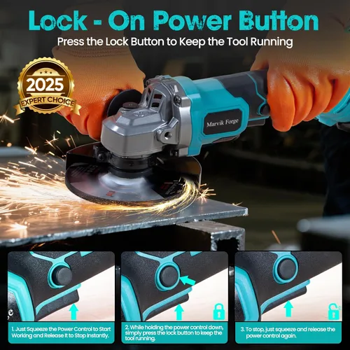 Vista 7 de Amoladora Angular Inalámbrica Compatible con Batería Makita de 18V (No Incluida), Motor sin Escobillas, Interruptor de Bloqueo, Disco de 4-1/2", 3