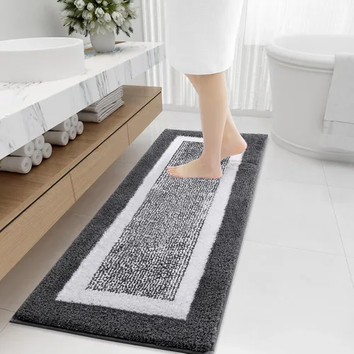 Vista 25 de OLANLY Alfombras de baño 24x16, tapetes de baño extra suaves y absorbentes de microfibra, antideslizantes, lavables a máquina, secan rápido