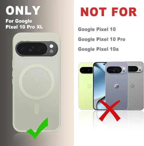 Vista 1712 de Funda para Google Pixel 10 Pro XL, cubierta magnética mate, color negro Fit for MagSafe, Screen Protector included, Shockproof Military Grade