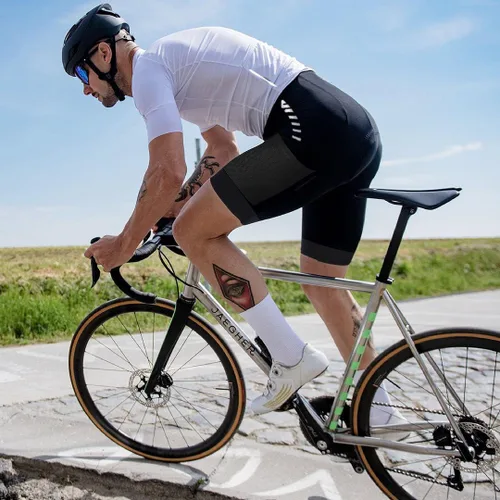Vista 7 de Wulibike Pantalones cortos de bicicleta acolchados para hombre, pantalones cortos de bicicleta para hombre, acolchados de gel con bolsillos