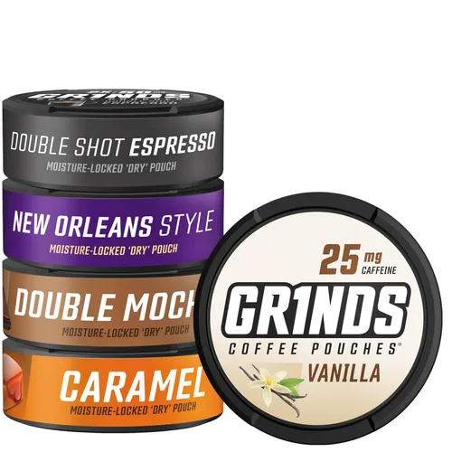 Vista 10 de Grinds Bolsas de café Paquete variado de 11 latas todo en uno Wintergreen, Double Moca, Cerveza de raíz, menta dulce, vainilla, caramelo