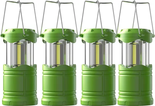 Vista 19 de Lichamp Linterna LED para campamento, paquete de 4 linternas alimentadas por batería para cortes de energía, luz colgante plegable portátil esencial