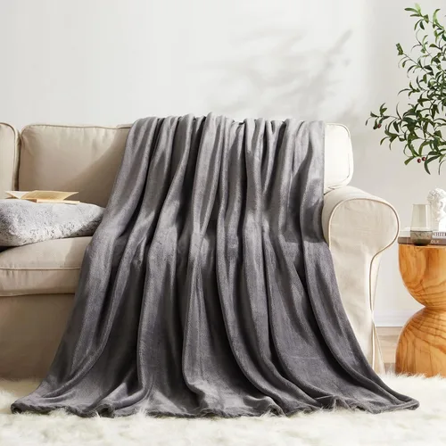 Vista 13 de KMUSET Manta de Tiro Súper Suave Premium de Franela de Forro Polar Sedosa Tamaño de Tiro Beige Microfibra Manta Ligera para Uso en Todas