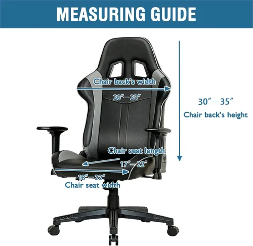 Vista 4 de H.VERSAILTEX Funda elástica para silla de videojuegos, para computadora, reclinable, con volantes, sin silla, 2 piezas, color marrón
