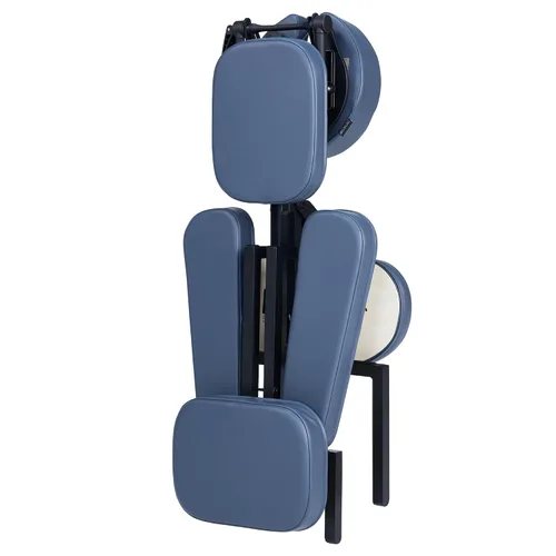Vista 6 de Master Massage - Silla de masaje portátil profesional ligera plegable de aluminio ajustable con funda de transporte con ruedas, aluminio, azul