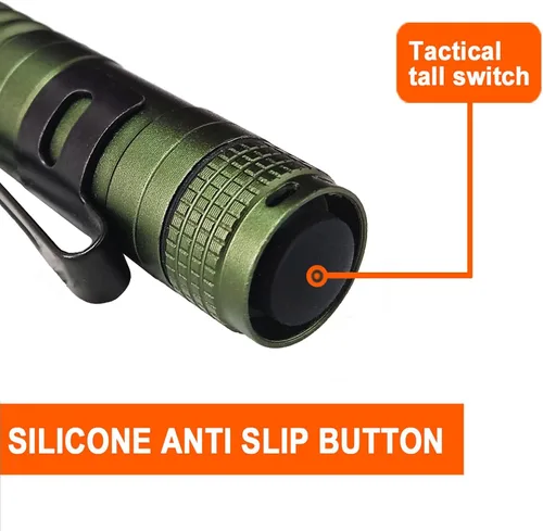 Vista 2 de 20 paquetes de linterna de bolsillo con clip, mini linterna pequeña impermeable con LED para campamento, inspección, trabajo y emergencia