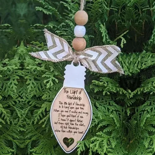 Vista 3 de Adornos de Navidad de la amistad para decoración del árbol de Navidad, regalo para amigos, mejores amigas y mejores amigas, diseño único
