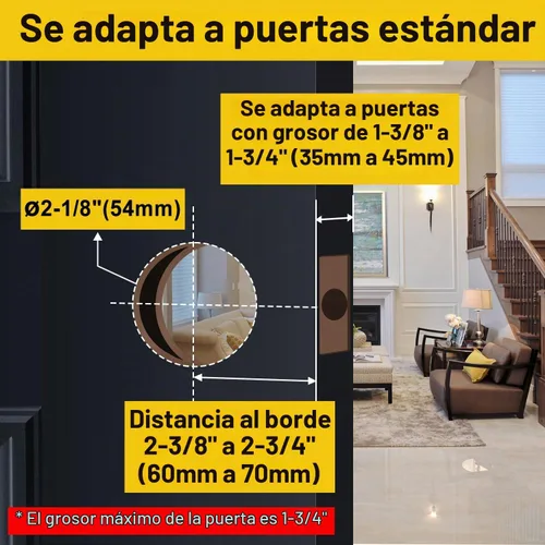 Vista 3 de CML Hardware Juego de pomos de puerta de entrada con llave, cerradura de puerta de entrada en acero inoxidable sólido para exterior e