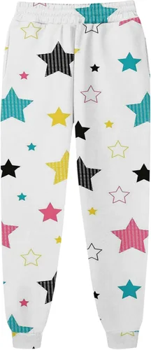 Vista 5 de Pantalones de chándal Estampado navideño para mujer rectos, cintura alta, elásticos, sueltos, básicos