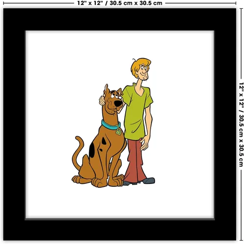 Vista 6 de Gallery Pops Scooby-Doo - Arte de pared de Scooby and Shaggy Character Pose - Versión enmarcada en negro, 12 x 12 pulgadas Versión con marco negro
