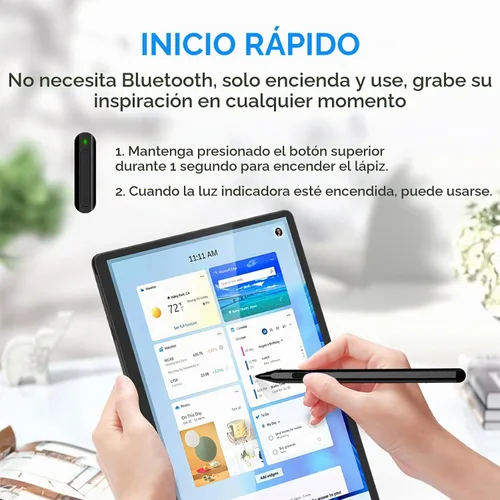 Vista 2 de Lápiz óptico para Surface Pro, Uogic Stylus Pen con rechazo de palma, escritura suave, 1024 niveles de presión, recargable, para Surface Pro