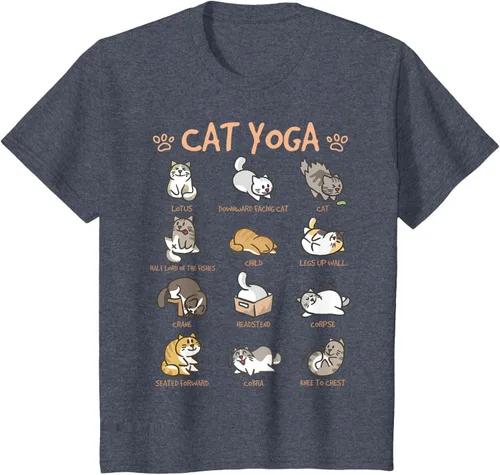 Vista 70 de Cat Yoga Poses Cats Practicing Mindfulness Meditación Kitten - Camiseta, Negro, S