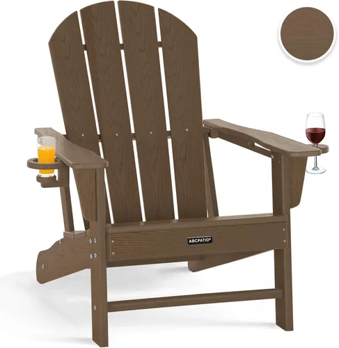 Vista 18 de Sillas Adirondack plegables – Silla Adirondack de plástico con soporte para tazas, sillas para exteriores resistentes a la intemperie