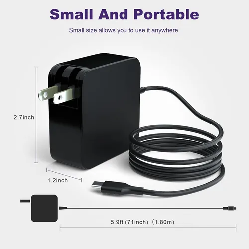 Vista 3 de Cargador de CA compatible con T-Mobile 5G Internet Gateway - Arcadyan KVD21 adaptador tipo/USB C