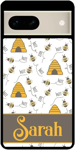 Vista 2 de Honey Bumble Bee - Funda de goma negra personalizada compatible con Google Pixel 10, 10 Pro, 10 Pro XL, 9a, 9 Pro, Pixel 9, Pixel 9 Pro XL, 8a, 8