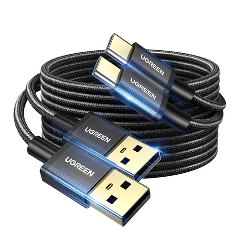 Vista 10 de UGREEN Paquete de 2 cables USB C de 3A de carga rápida, USB A a tipo C, cable trenzado USB C compatible con iPhone 16/16 Plus/16 Pro/15, Samsung