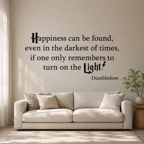 Vista 3 de Pegatina de pared con texto en inglés «Happiness Can Be Found in Darkest Negro
