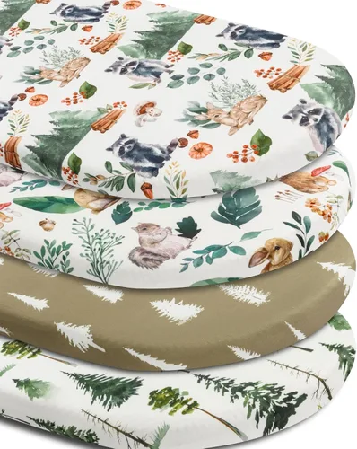 Vista 11 de Juego de 4 sábanas para moisés de madera neutra, unisex, para moisés estándar para bebés, niños o niñas