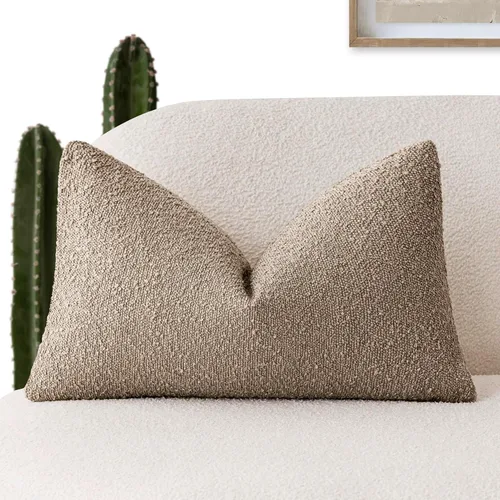 Vista 67 de Foindtower Fundas de almohada decorativas con textura de boucle, fundas de almohada sólidas, neutrales, suaves y acogedoras para silla, sofá