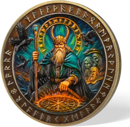 Vista 3 de AtSKnSK Moneda vikinga (magia de Odín)