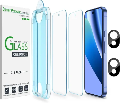 Vista 11 de amFilm Auto-Alineación OneTouch para Google Pixel 9 Pro/Pixel 9 [6.3''] Protector de Pantalla, Instalación de 30 segundos, Sin Burbujas, Compatible