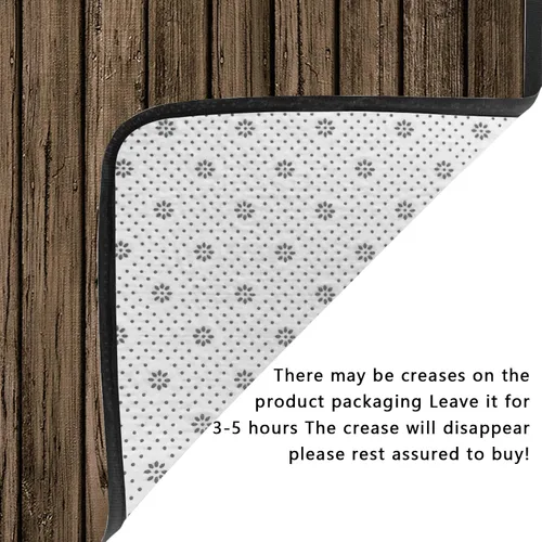 Vista 4 de Tapete de esponja lavable para dormitorio de niños y niñas, panel de madera marrón, decoración rústica de pared con textura de pared, alfombra