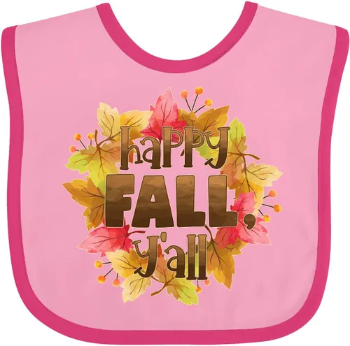 Vista 10 de inktastic Happy Fall, Y'all Fall Leaves Wreath Baby Bib