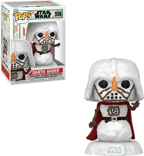 Vista 2 de POP Star Wars: Holiday - Figura de vinilo de Funko de muñeco de nieve Darth Vader (incluye funda protectora de caja compatible), multicolor, 3.75