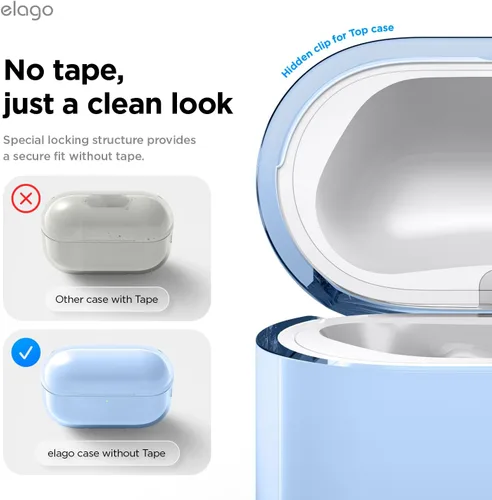 Vista 7 de elago Funda transparente para AirPods Pro 3 Azul aguamarina