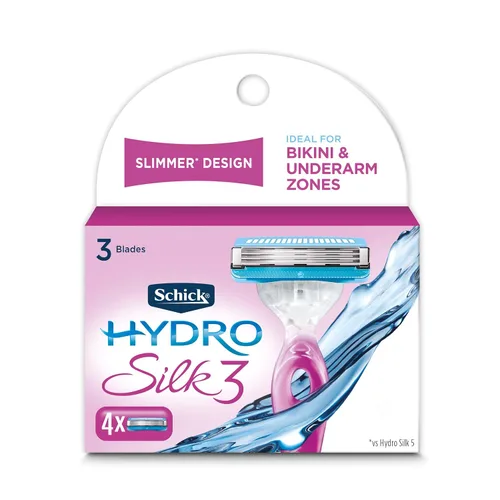 Vista 6 de Schick Hydro Silk 3 maquinillas de afeitar para mujer con 6 recambios de cuchillas de afeitar