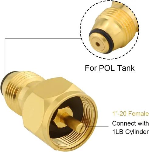 Vista 4 de Joywayus Adaptador de repuesto para tanque de propano de 1 libra, acoplador