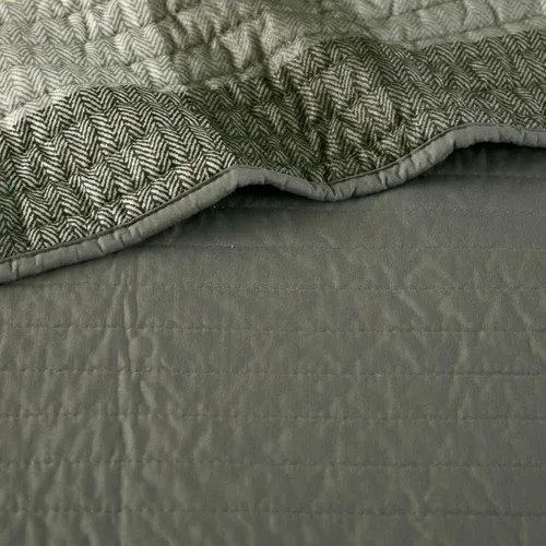 Vista 11 de Madison Park Ridge - Juego de funda para sofá cama, diseño reversible con estampado de espiga a cuadros estilo cabaña rústica, ropa de cama de lujo