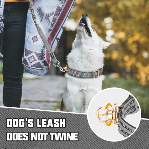 Vista 3 de Auroth Arnés táctico para perro con correa resistente de 6 pies y collar reflectante para perros medianos y grandes