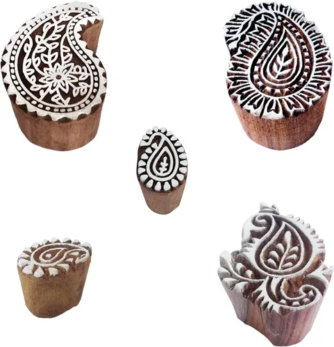 Vista 15 de Royal Kraft Sellos de impresión de madera de elefante (juego de 5) - DIY Henna tela textil papel arcilla cerámica bloques Htag2201