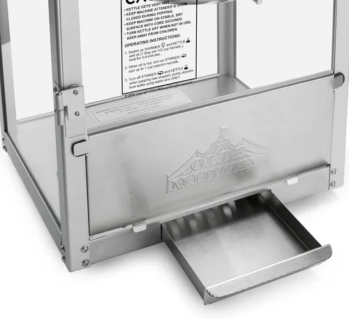Vista 8 de Olde Midway - máquina de hacer palomitas estilo clásico, con hervidor de agua grande de 8 onzas, Negro