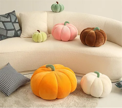 Vista 6 de AZCHEN Almohada decorativa de calabaza, cojín decorativo para sofá cama, muebles de patio (7.1 in, marrón)